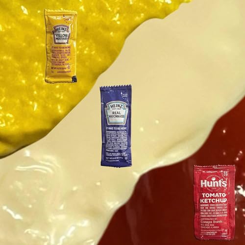 Great for Gifting RiverBlue Ketchup Mustard and Mayo Packets for Travel Restaurants BBQs Cafeterias and More 150 Pack
