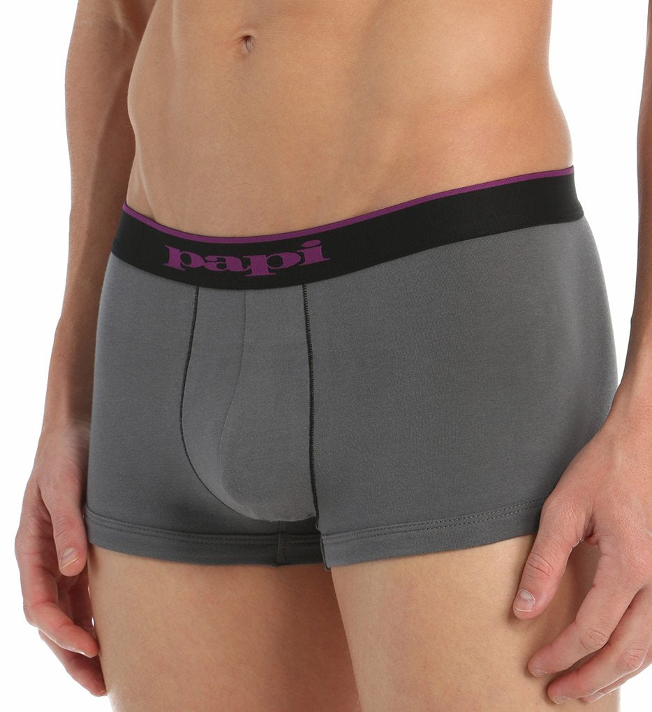 Papi Men's Stylish Brazilian Solid and Print Trunks (3-Pack of Men's Underwear)