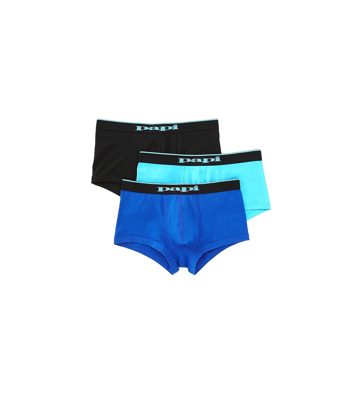 Papi Men's Stylish Brazilian Solid and Print Trunks (3-Pack of Men's Underwear)