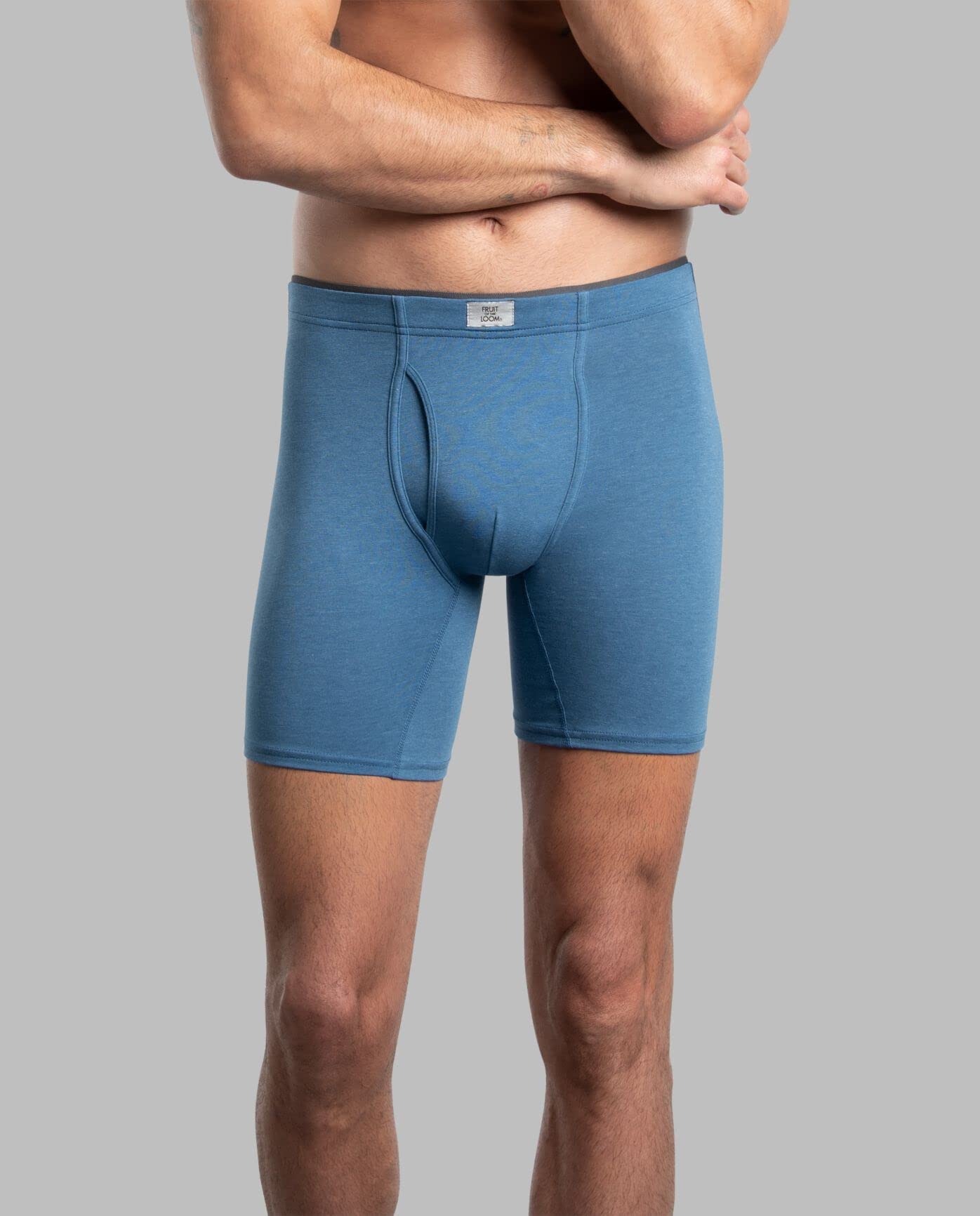 Fruit of the Loom Mens Crafted Comfort Fabric Covered Waistband Boxer Briefs Extended Sizes 3 Pack