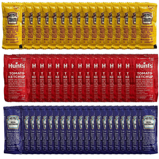 RiverBlue Ketchup, Mustard & Mayo Packets – Perfect for Travel, Everyday Use, Restaurants, Parties, Food Trucks, Office Breakrooms & More (150 Pack)
