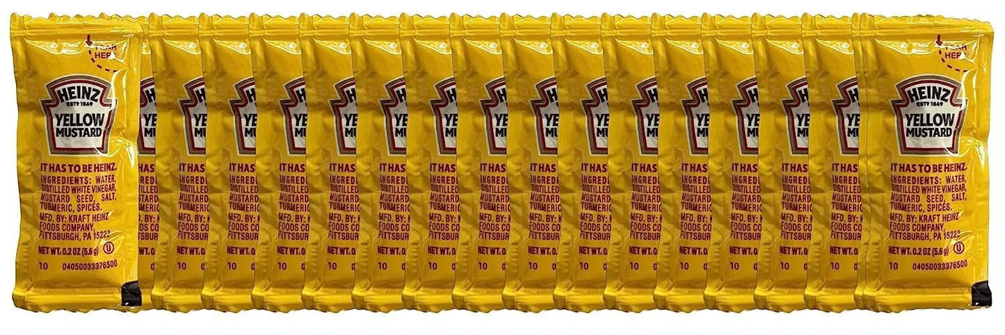 RiverBlue Mustard Packets for Travel Restaurants Picnics Gifting and Food Service Use 50 Pack