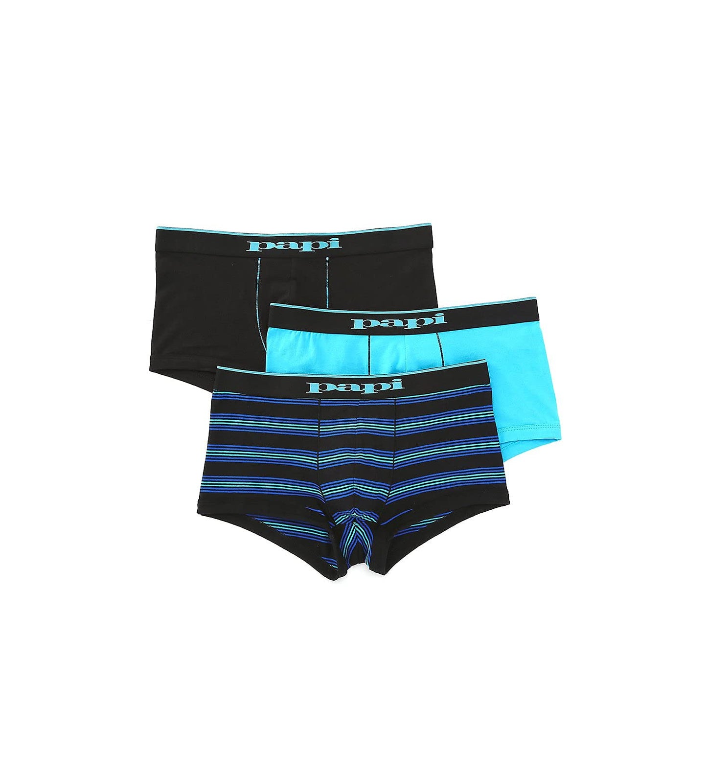 Papi Men's Stylish Brazilian Solid and Print Trunks (3-Pack of Men's Underwear)