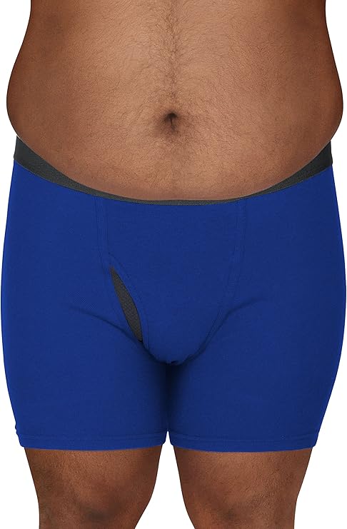 Fruit of the Loom Men's Tall Tag-Free Underwear, Big Man-Coolzone Fly Boxer Brief-3 Pack Colors May Vary, 4X-Large