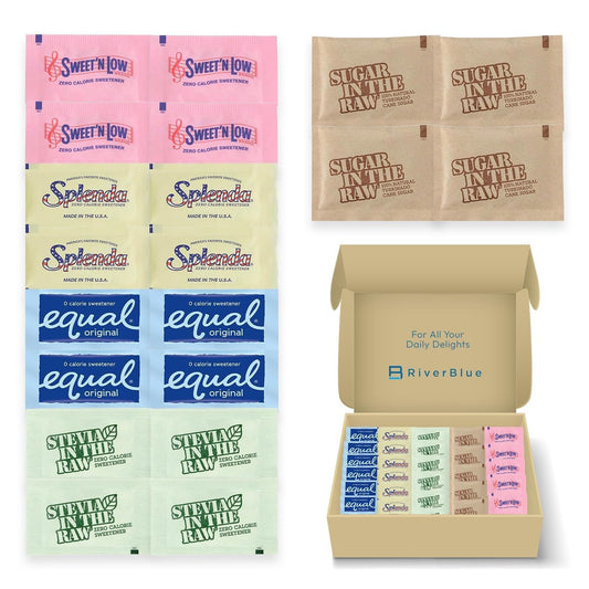 Assorted Sugar & Sweetener Packets Good For Traveling,Everyday,Restaurant,Concession Stands And Coffee Shops Variety Pack (350 Pack)
