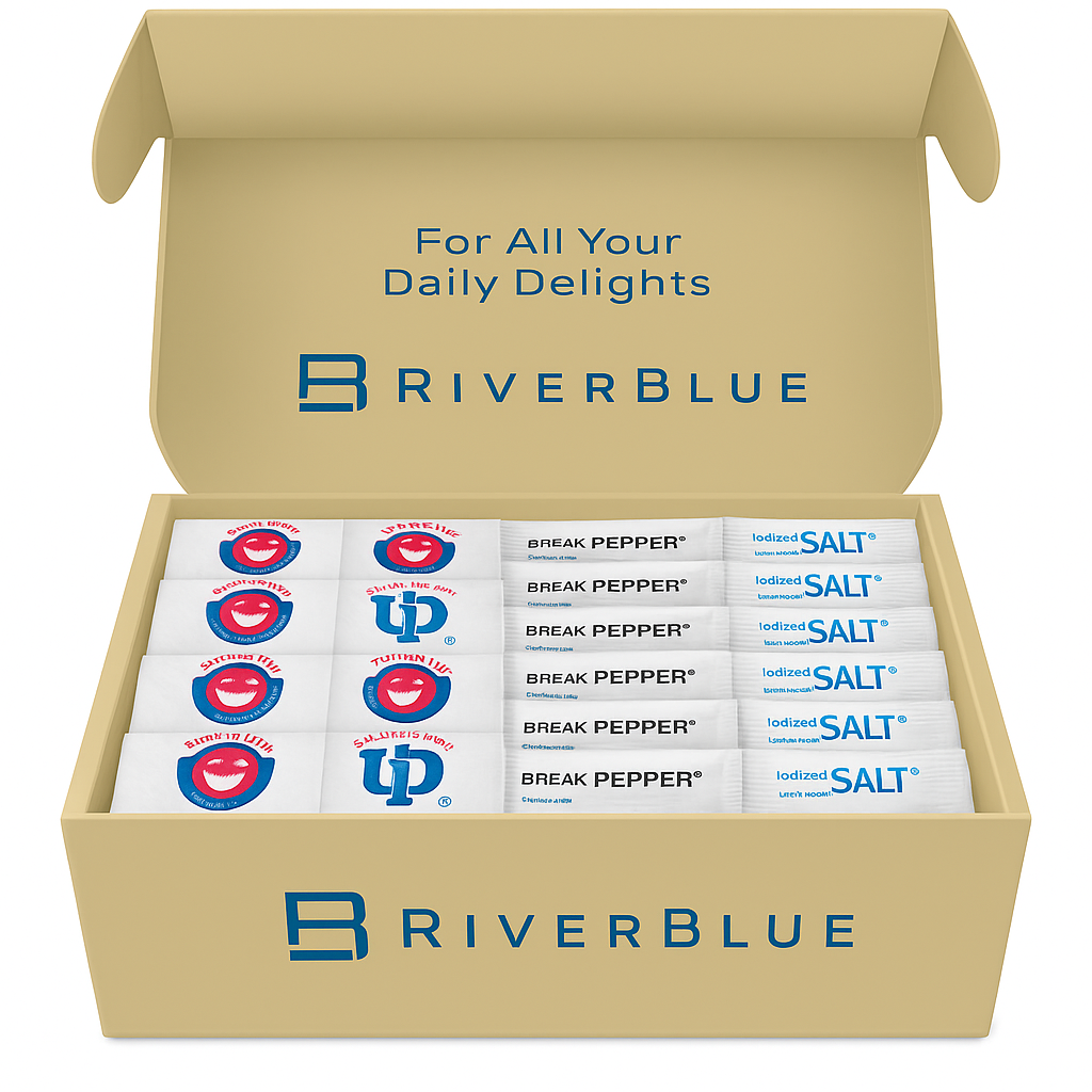 RiverBlue Salt & Pepper Packets – 500-Count Bulk Pack (250 Each) for Travel, Daily Use, Restaurants & More