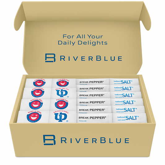 RiverBlue Salt & Pepper Packets – 500-Count Bulk Pack (250 Each) for Travel, Daily Use, Restaurants & More