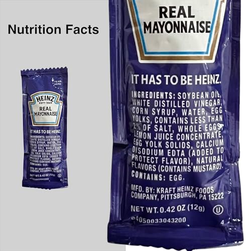 RiverBlue Mayonnaise Packets for Travel Restaurants Picnics Gifting and Food Service Use 50 Pack